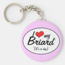 J'aime mon Briard (c'est un chien) Porte-clef