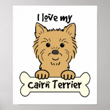 J'aime mon cairn Terrier Affiches
