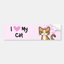 J'aime mon chat (concevez votre propre chat de ban autocollant pour voiture