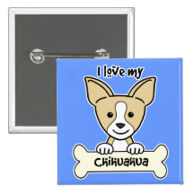 J'aime mon chiwawa badge avec épingle