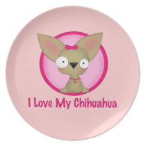 J'aime mon chiwawa (le rose) assiettes