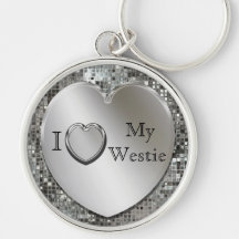 J'aime mon coeur Keychain de Westie Porte-clef