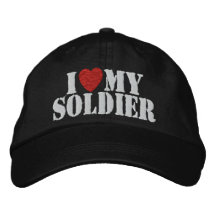 J'aime mon ✯ de chapeau brodé par soldat