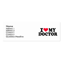 J'aime mon docteur cartes de visite personnelles