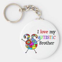 J'aime mon frère autiste porte-clef