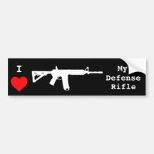 J'aime mon fusil de la défense autocollant pour voiture