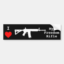 J'aime mon fusil de liberté autocollants pour voiture