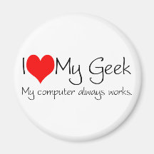 J'aime mon geek aimant pour réfrigérateur