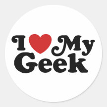 J'aime mon geek autocollant