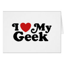 J'aime mon geek cartes de vœux