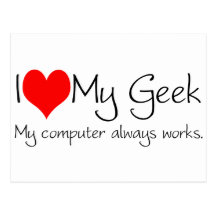 J'aime mon geek cartes postales