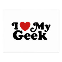 J'aime mon geek cartes postales