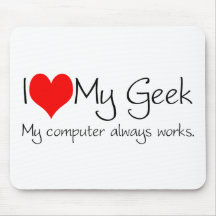 J'aime mon geek tapis de souris