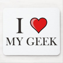 J'aime mon geek tapis de souris