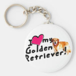 J'aime mon golden retriever ! porte-clef