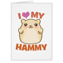 J'aime mon Hammy Cartes De Vœux