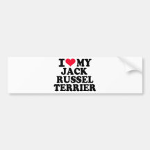 J'aime mon Jack Russel Terrier Autocollants Pour Voiture