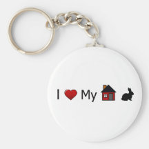 "J'aime mon lapin" Keychain de Chambre Porte-clés