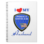 J'aime mon mari de police carnets à spirale