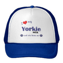 J'aime mon mélange de Yorkie (le chien femelle) Casquettes De Camionneur