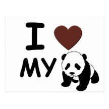 J'AIME MON OURS PANDA CARTES POSTALES