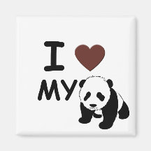 J'AIME MON PANDA AIMANTS POUR RÉFRIGÉRATEUR