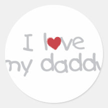 J'aime mon papa adhésif rond