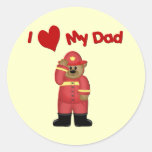 J'aime mon papa de pompier autocollants
