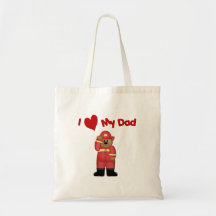 J'aime mon papa de pompier sacs