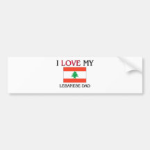 J'aime mon papa libanais autocollant pour voiture