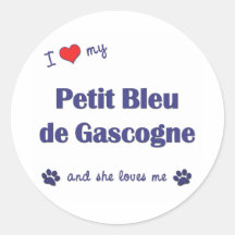 J'aime mon Petit Bleu de Gascogne (le chien femell Autocollant