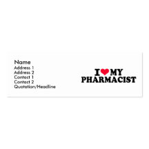 J'aime mon pharmacien modèles de cartes de visite