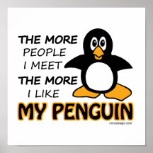 J'aime mon pingouin posters
