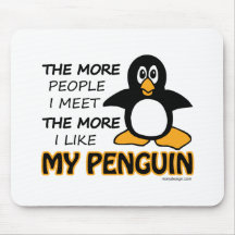 J'aime mon pingouin tapis de souris