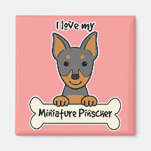 J'aime mon Pinscher miniature Aimants