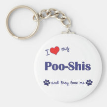 J'aime mon Poo-Shis (les chiens multiples) Porte-clefs