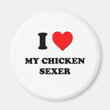 J'aime mon poulet Sexer Aimant Pour Réfrigérateur