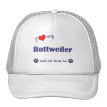 J'aime mon rottweiler (le chien femelle) casquette
