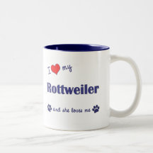 J'aime mon rottweiler (le chien femelle) tasse à café