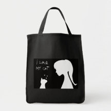 J'aime mon sac fourre-tout à épicerie de chat