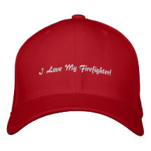 J'aime mon sapeur-pompier ! Chapeau brodé