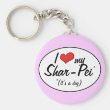 J'aime mon Shar-Pei (c'est un chien) Porte-clef