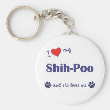 J'aime mon Shih-Poo (le chien femelle) Porte-clé
