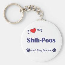 J'aime mon Shih-Poos (les chiens multiples) Porte-clefs