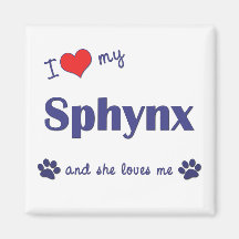 J'aime mon Sphynx (le chat femelle) Aimant