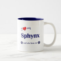 J'aime mon Sphynx (le chat femelle) Mugs