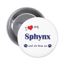J'aime mon Sphynx (le chat femelle) Pin's