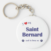J'aime mon St Bernard (le chien masculin) Porte-clés