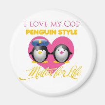 J'aime mon style de pingouin de cannette de fil magnets pour réfrigérateur