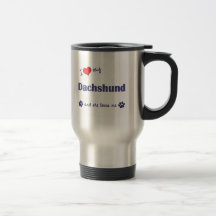 J'aime mon teckel (le chien femelle) tasse